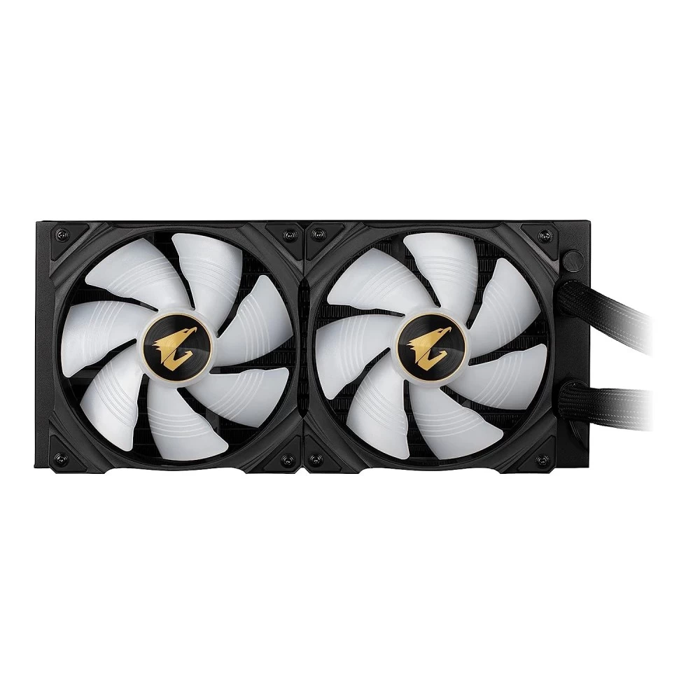 AORUS WATERFORCE X 280 AIO Liquid CPU Cooler, Rotatable Circular LCD Display with Micro SD Support, 280mm Radiator with 2x140mm Low Noise ARGB Fans, Compatible with Intel LGA1700 - Image 3